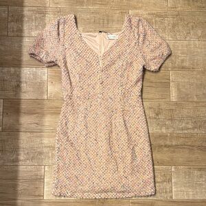 Luca & Grae Pink and Cream Tweed Mini Dress- NWT